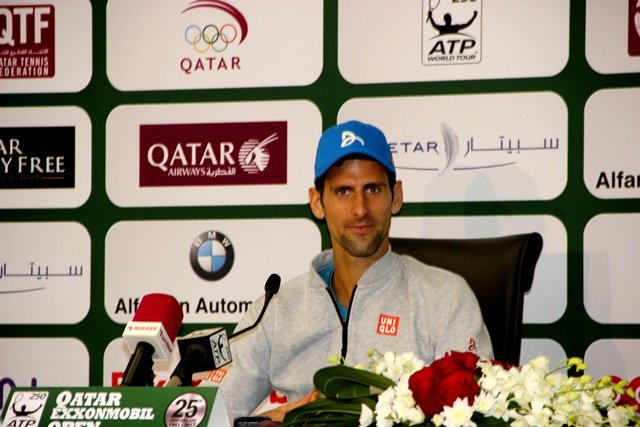 A Confident Djokovic after winning sensational Semi Final in Doha on Friday