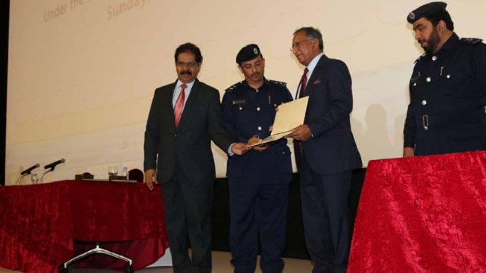 Ahmad Hussain and Tahir Mahmoud of PWF receiving certificate