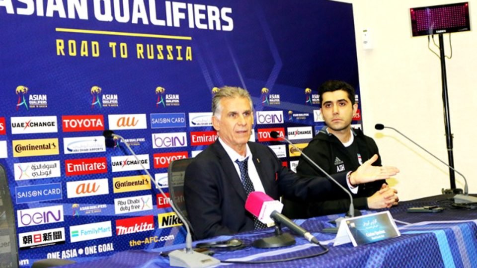 Coach Irani Team Carlos Queiroz speaks at Press Conf Pic by Ashraf 23 Mar 2017Siddiqui