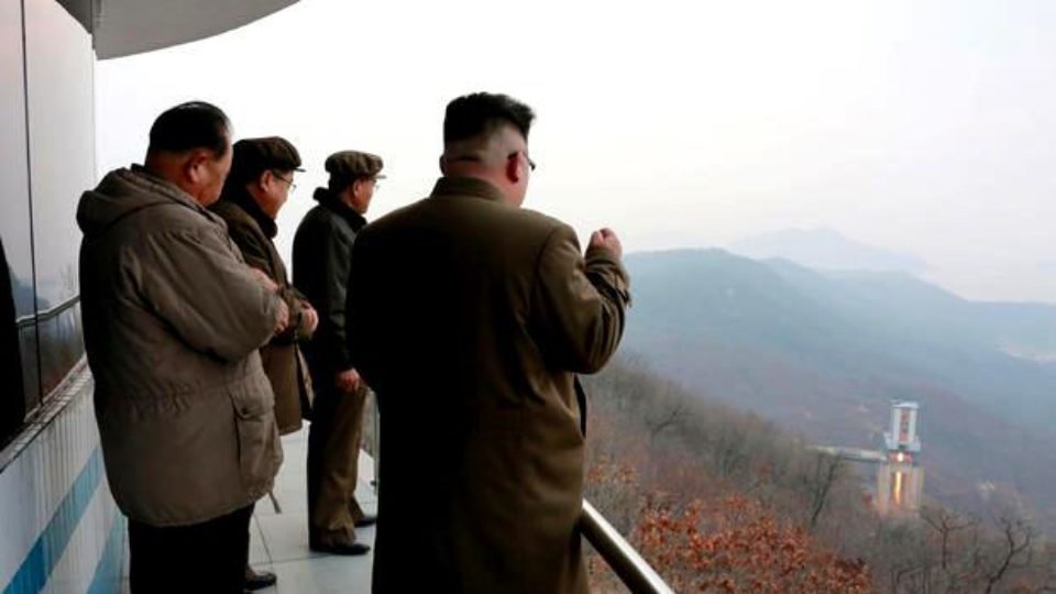Jim Jong Un watched ground jet test of Korean style high thrust engine Pic KCNA Pyongyang 19 Mar 2017