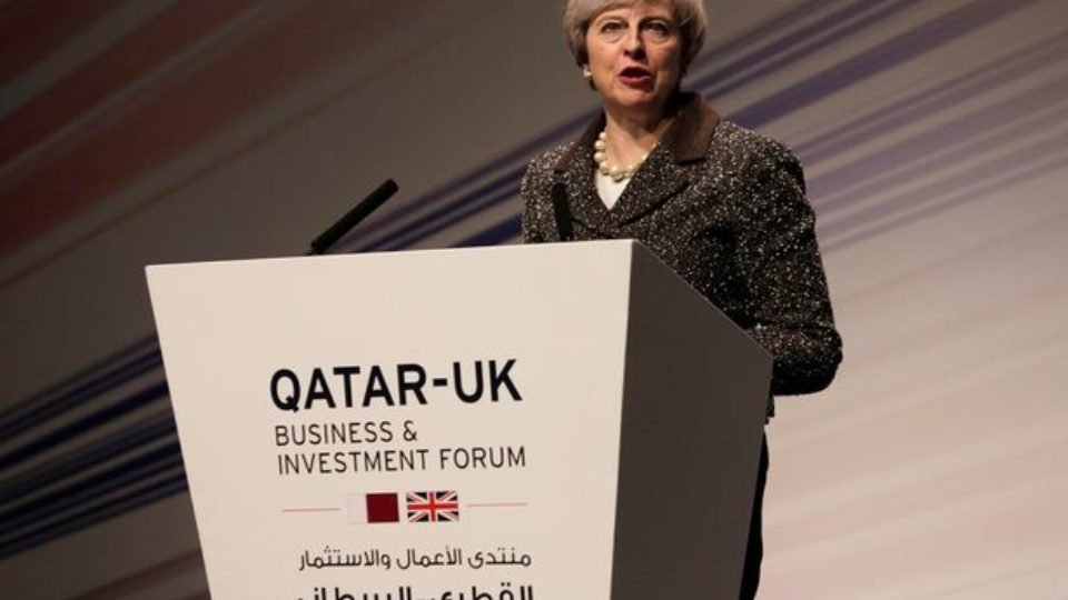 Theresa May, Prime Minister of UK speks at-Qatar-UK Business & Investment Forum Pic Birmingham Post