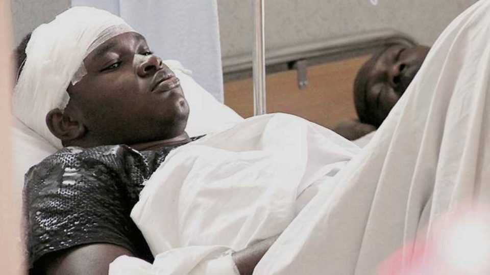 Nigerian student at Kailash Hospital on Tuesday Pic by ‘Express’ India