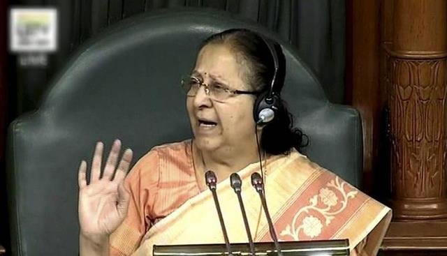 Speaker Sumitra Mahajan conducts proceedings of House in New Delhi Pic by PTI