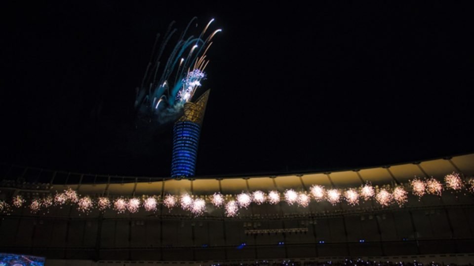 Khalifa International Stadium hosts Emir Cup 2017 final – fireworks display from inside the stadium (2)
