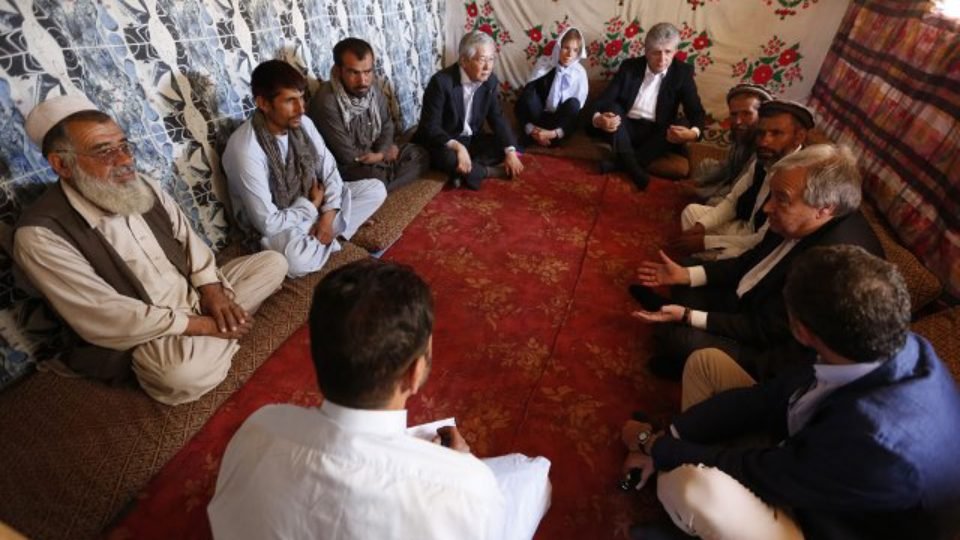 Guterres meets with some of the displaced Afghans in outskirts of Kabul
