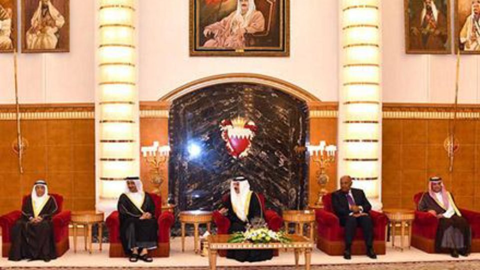 Foreign Ministers of Saudi Arabia UAE and Egypt meet King Hamad bin Isa AlKhalifa on Saturday