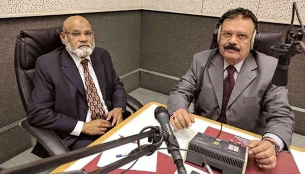 Mohamed Sarfaraz Khanzada (left) seen with Saif U Rahman of Qatar Radio Urdu