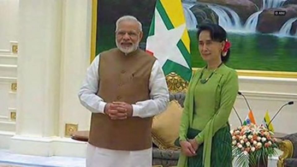 Indian Prime Minister Modi meets Myanmar Myanmar State Counsellor Suu Kyi