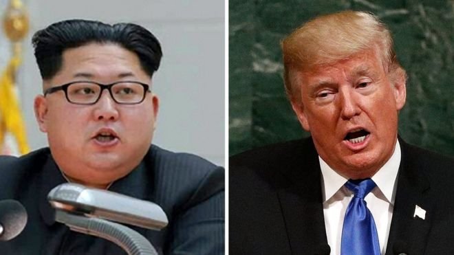 Pictures of Kim Jong Un , Leader North Korea and President Donald Trump BBC