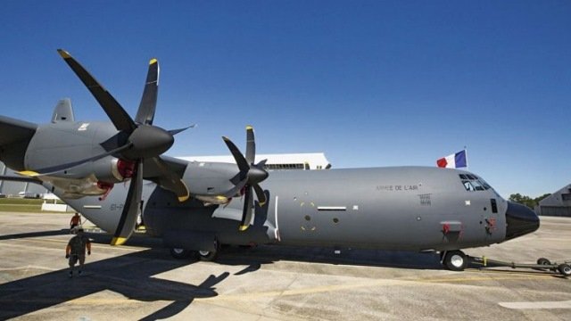 First Lockheed Martin C-130J Hercules for France is rolled out from the Marietta production line in Georgia on 20 October. Pic Lockheed Martin