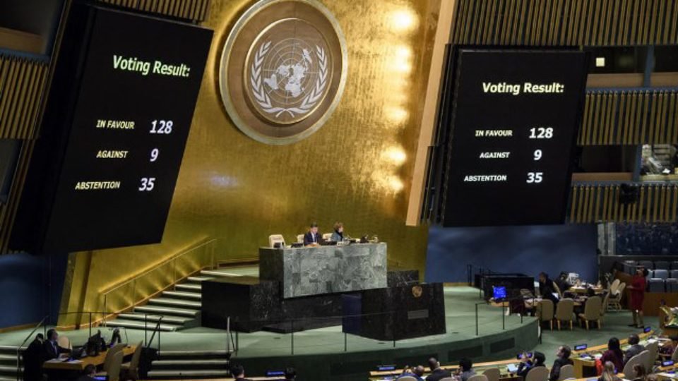 UN votes 128-9 to Condemn US Embassy Move to Jerusalem, US Warns Severe Retaliation
