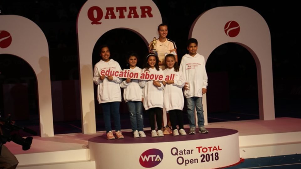 Kvitova Picks Falcon Trophy in Qatar Total Open.