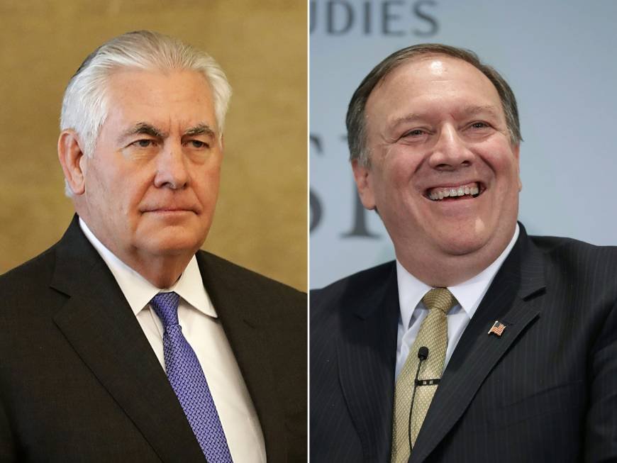 former U.S. Secretary of State Rex Tillerson (left) and CIA Director and Secretary of State designate Mike Pompeo. Pic AFP-Japan Times
