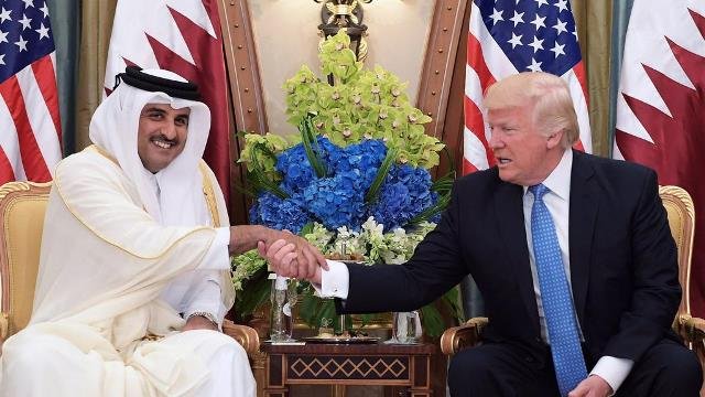 US President Donald Trump and Qatar’s Emir Sheikh Tamim Bin Hamad Al-Thani picture by The National