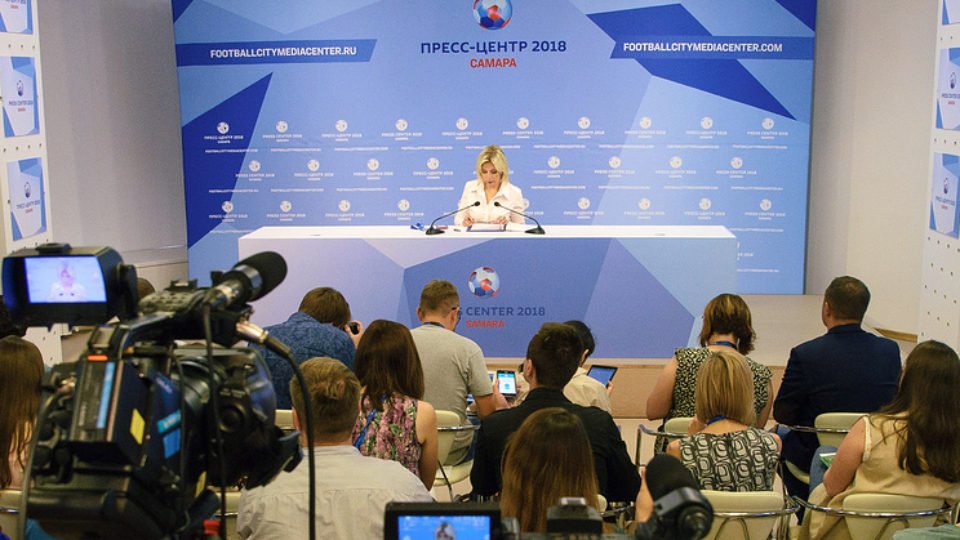 Maria Zakharova briefing media
