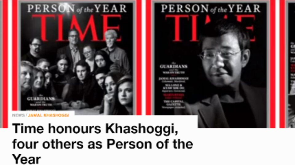 Time Honours Khashoggi, four others as Person of the Year