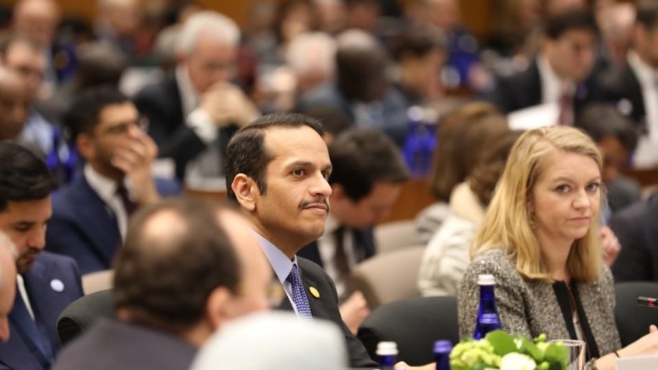 Sheikh Mohamed bin Abdulrahman Al Thani, at a meeting for the ministers of the Global Coalition
