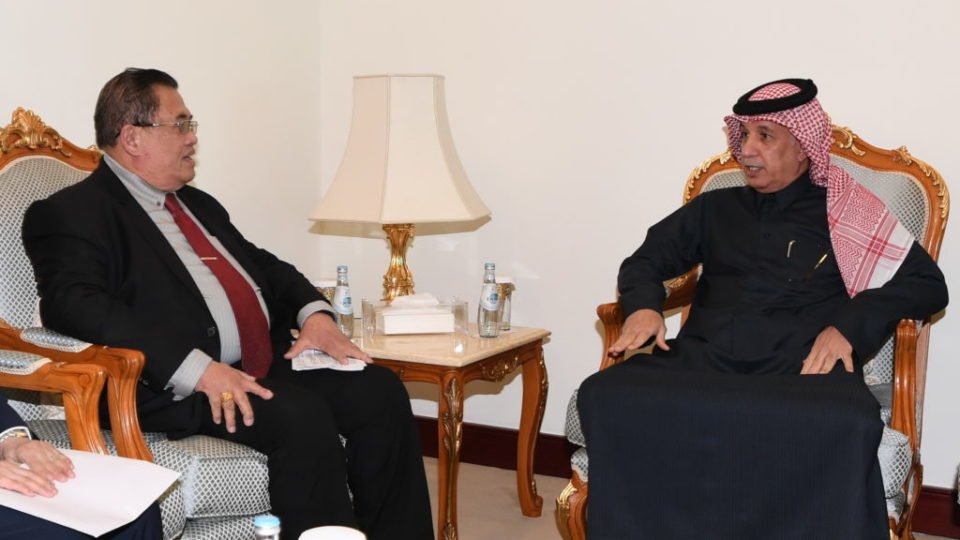 Abdullah D. Mama-O, Advisor to President of Philippines meet Saad AlMuraikhi, State Minister of Foreign Affairs Pic MOFA Qatar