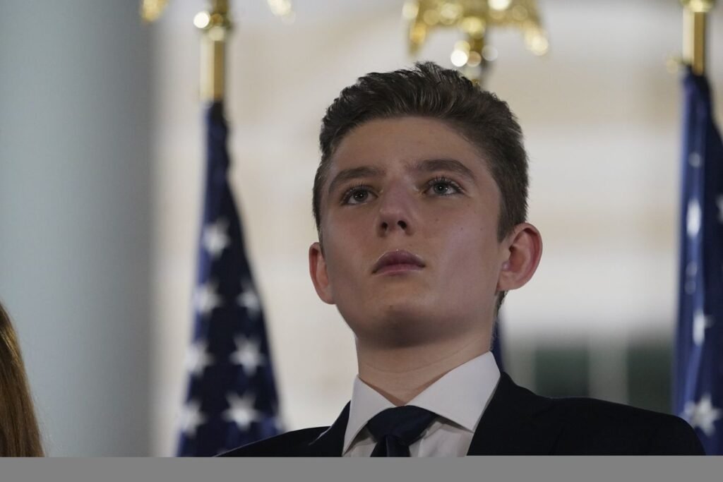 Barron is the first lady’s only child and the youngest child of the president Pic WSJ