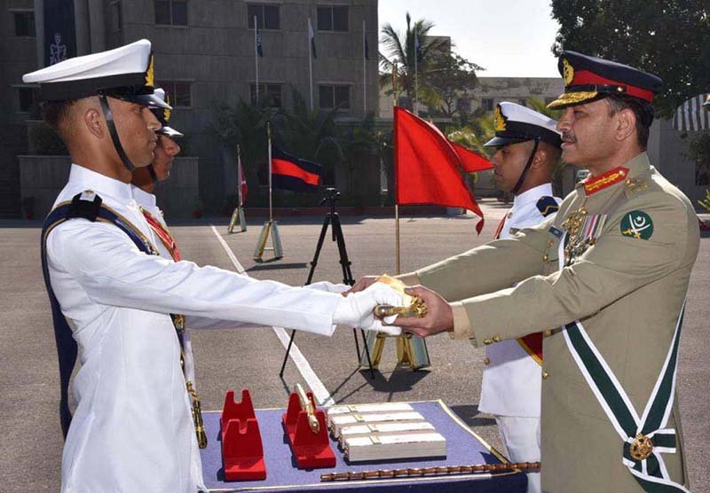 COAS Gen. Syed Asim Munir awards Sword of Honour to Midshipman Naufil Malik at Pakistan Naval Academy Graduation Ceremony 31 Dec 2022