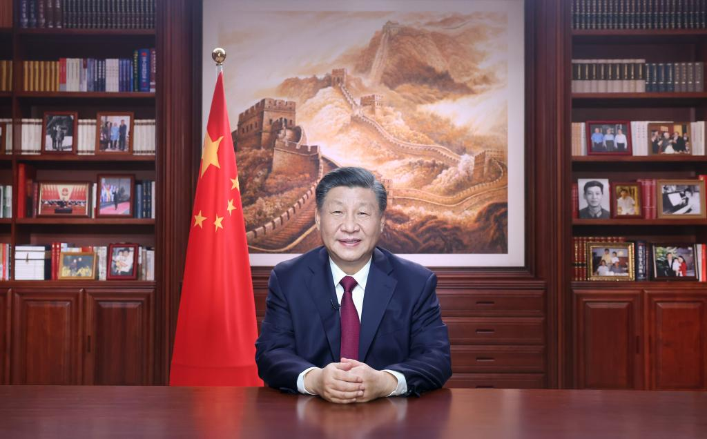 Chinese President Xi Jinping delivers a New Year address Pic Xinhua